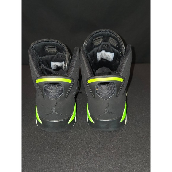 Air Jordan 6 Retro Black Electric Green Youth Sneakers Size 1.5Y - Picture 4 of 8